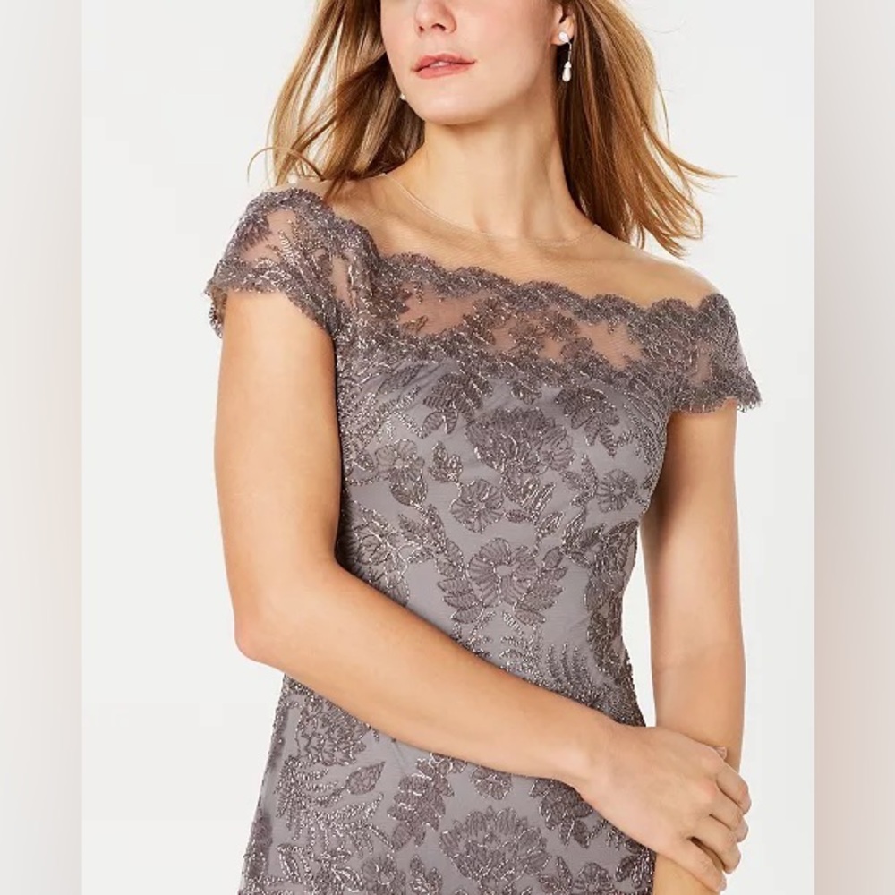 TADASHI SHOJI Soutache embroidery sequin Illusion Gown